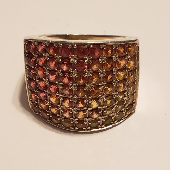 Sterling Silver Ladies Genuine 1/2 CTTW Citrine Multicolored Gem Ring SZ 7 3/4 - Picture 6 of 10